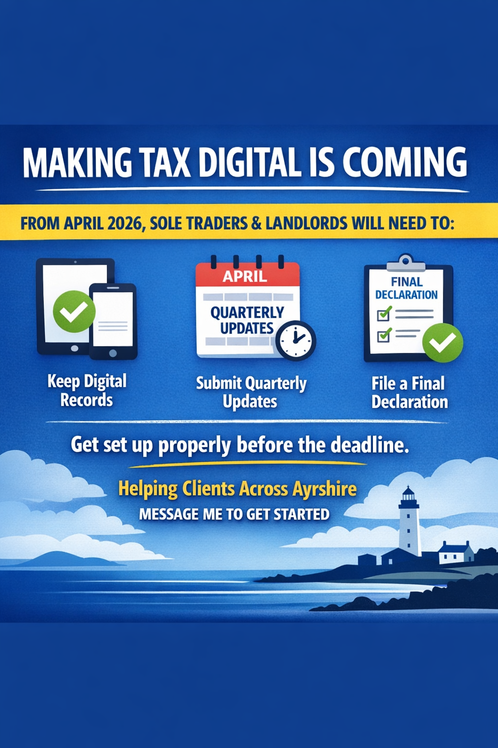Making Tax Digital for Income Tax information graphic for Ayrshire clients